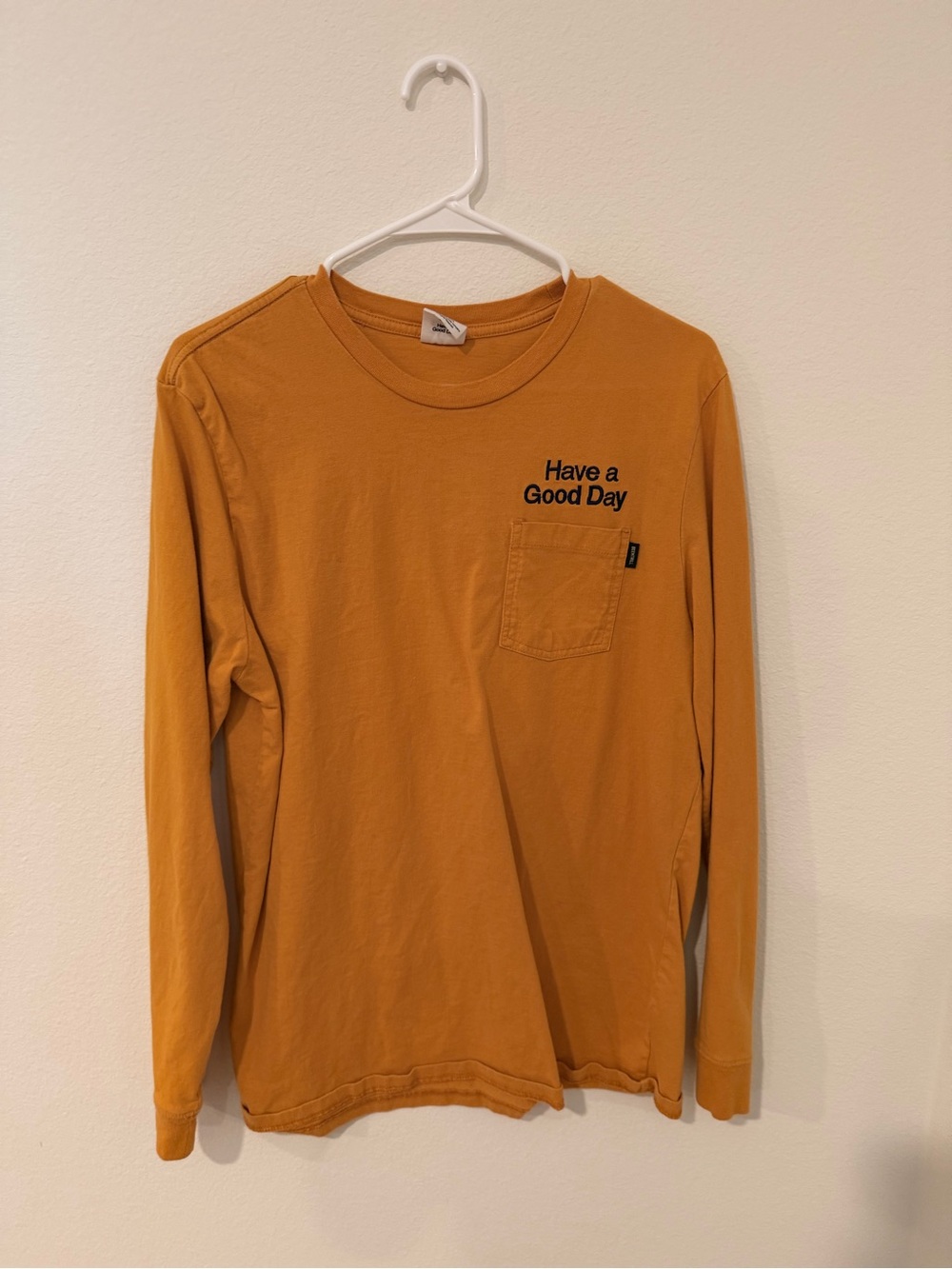 Have a Good Day Long-Sleeve Pocket Tee - Mustard